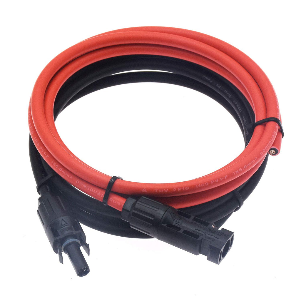 RIOCAN 10AWG Solar Extension Cable 5FT, One End with IP67 Waterproof PV Connector & One End Bare Wire, Tinned Copper for Solar Panel to Charge Controller, Solar Generator, RV, Boat, Off-Grid System