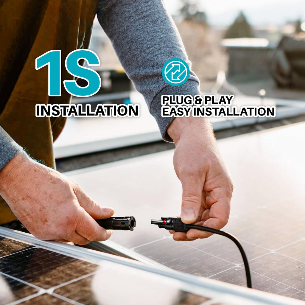 KNMIPJD Solar Panel Connector 6 to 1 Y Branch Parallel Adapter, 30A 1000V 10AWG Tool-Free IP67 Waterproof Cable for Solar Panels (Y Branch, 6to1(1Pairs))