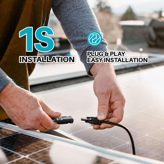 KNMIPJD Solar Panel Connector 6 to 1 T Branch Parallel Adapter, 30A 1000V 10AWG Tool-Free IP67 Waterproof Cable for Solar Panels (T Branch, 6to1(1Pairs)) Main Image
