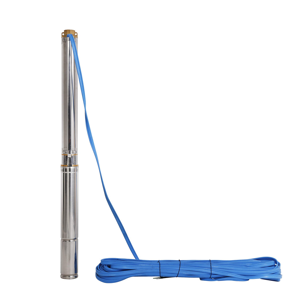 ZYIY 3 Inch Bore Deep Well Submersible Pump 110V 1/3HP Water Well Pump 157ft Head 18.5GPM Impeller Deep Well Pump with External Control Box for Water Tower Industrial Agricultural Irrigation Home Use