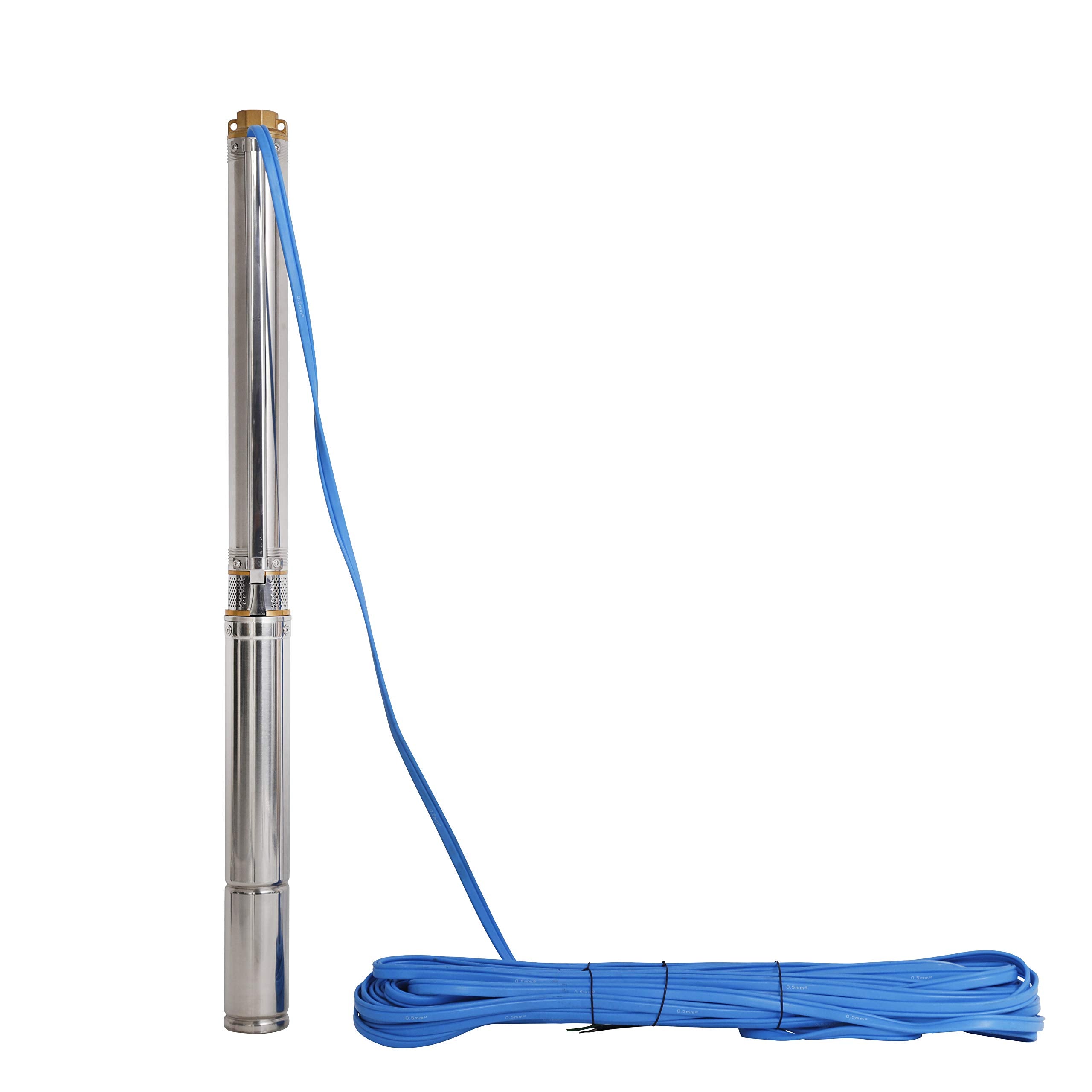ZYIY 3 Inch Bore Deep Well Submersible Pump 110V 1/3HP Water Well Pump 157ft Head 18.5GPM Impeller Deep Well Pump with External Control Box for Water Tower Industrial Agricultural Irrigation Home Use