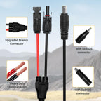 DC 8mm Adapter Cable Compatible for Jackery,Solar Connector Converter,Solar Panel Adapter with DC7909 to DC8020/DC5525 Connector,Compatible with MC-4 to DC 8MM/0.3IN Extension Cable