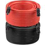 10AWG Solar Extension Cable 5FT – 2 Pack Red & Black PV Wire with Solar Connectors, 84-Strand Tinned Copper, Dual XLPE Insulated, Outdoor UV-Resistant Cable for RV, Inverter, Battery