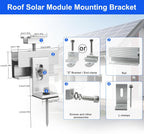 10PCS Solar Panel Mounting Brackets, Solar Panel Mount for 1-4PCS Thickness 1.4” Solar Panels, Solar Panel Brackets with 10x 6 Mini Rails 4X Water Drain Clips for Shingle,Slate,Metal and Tin Roof