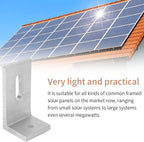 L Foot Solar Mount,Aluminum Alloy Photovoltaic Solar Panel Mounting L Brackets for Roof PV System Waterproof & Weather Proof,Strong Load (20PCS)