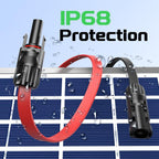 Bateria Power 10FT 12AWG Solar Panel Extension Cable, 12 Gauge 4mm² PV Flat Wire with Female & Male Waterproof Connectors for RV, Photovoltaic Systems