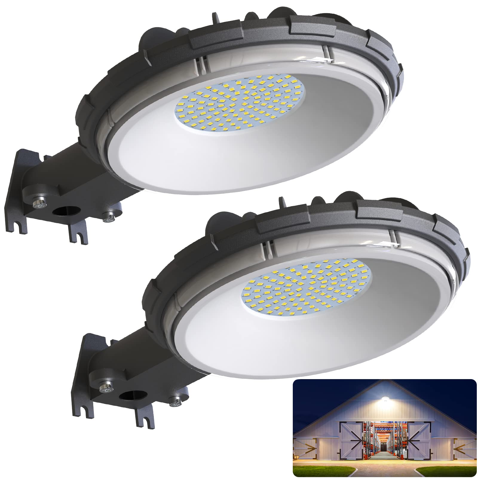 deerdance LED Barn Light, 80W 120V Hardwired Dusk to Dawn Outdoor Lighting with 10000LM 5000K Daylight, IP65 Waterproof Area Street Lights for Outdoor Barns Farmhouse Garage Yard Warehouse (1Pack)