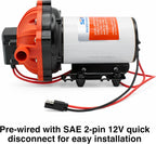 SEAFLO 55 Series 12V RV Water Pump 5.5 GPM 60 PSI Diaphragm Pump Heavy Duty Pressure Switch Built In Bypass Self Priming Quiet High Flow RV Marine Off Grid Freshwater System 4-Year Warranty