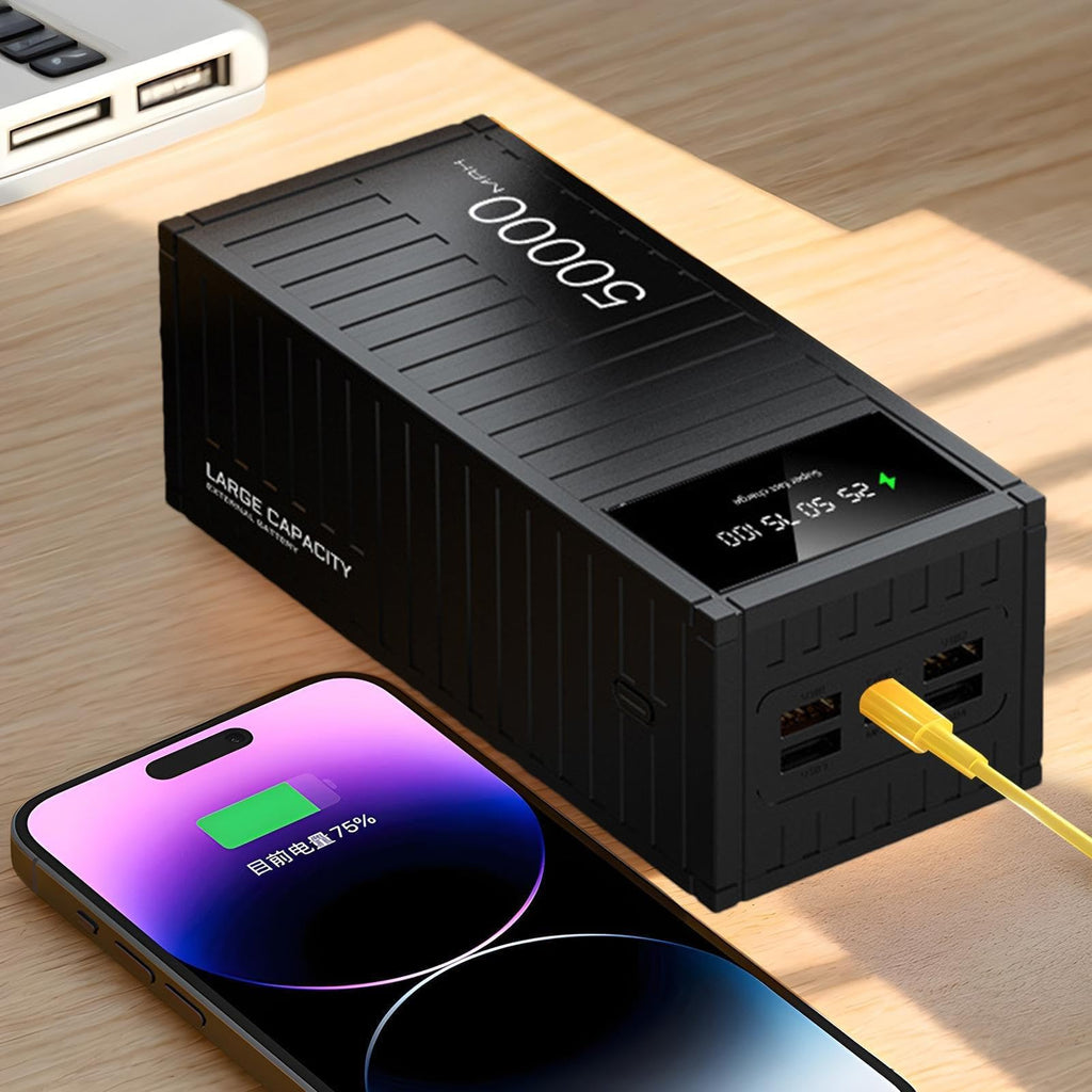 Portable Charging Bank, 66W 50000mAh Capacity Fast Charging Portable Charger, Portable Energy Bank Phone Battery Bank with LED Display for Hiking Camping Outdoor(White)