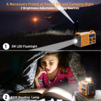 Eoxsmile Emergency Radio with NOAA Weather Alert, 5000mAh Solar Hand Crank Portable AM/FM Shortwave Radio, Rechargeable Battery Powered, USB Charger, Flashlight, SOS Alarm for Home Outdoor Survival