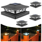 VOLISUN Solar Post Cap Lights: 8 - Pack Outdoor Deck Post Cap Lights White for Dock Fence Waterproof 2 Color Modes,4x4/6x6 Wooden/Vinyl Posts