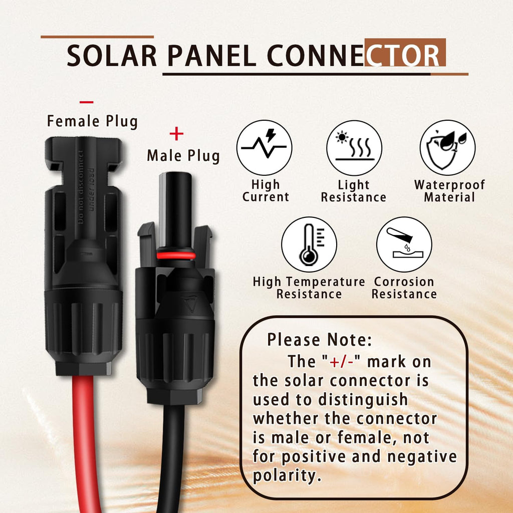 COMeap Solar Panel Adapter for Jackery, 6FT/1.8M Compatible with MC-4 to DC 8mm Extension Cable with DC7909 to DC8020/DC5525 Connector for GZ Yeti Bluetti Solar Generator Power Station 12AWG - Orange
