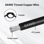 XRDS -RF 8AWG Tinned Copper Wire with Anderson-Style 50A Connectors 2FT, Heavy-Duty Battery Extension Cable for Solar Panel, Inverter, and RV Applications