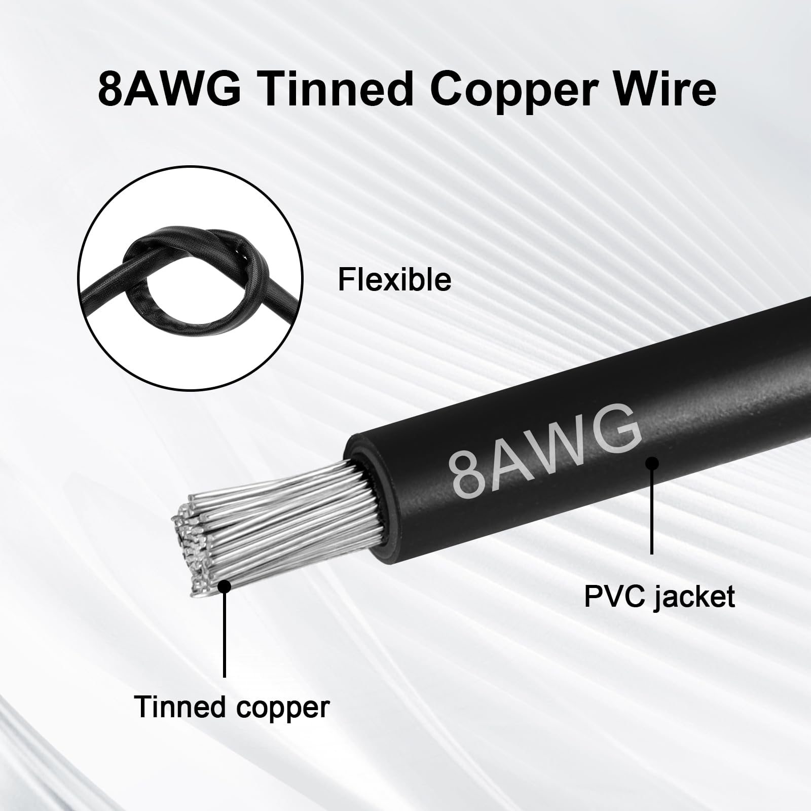 XRDS -RF 8AWG Tinned Copper Wire with Anderson-Style 50A Connectors 2FT, Heavy-Duty Battery Extension Cable for Solar Panel, Inverter, and RV Applications