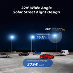 WYWNA 15000W Solar Street Lights Outdoor - Wide Angle Solar Lights Outdoor Motion Sensor, Commercial Parking Lot Light Dusk to Dawn, 7000K LED Street Light Heavy Duty IP66 Waterproof 2-Pack