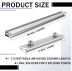 Tandefio Solar Panel Mounting Kit for 4-5 Solar Panels, Panel Kit for Shingle Roof, Adjustable with Clamps, L Shape Brackets, 88 Inch Rails(Silver)