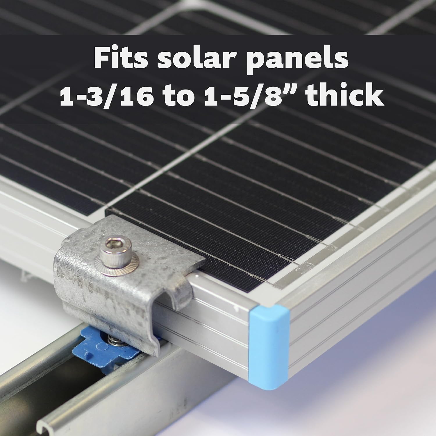 SPEC158-5PK Solar Panel End Clamps for 1-5/8 in. Steel Strut Channel, Solar Panel Kit with End Clamps and Cone Nuts for Mounting Solar Panels, Pack of 5