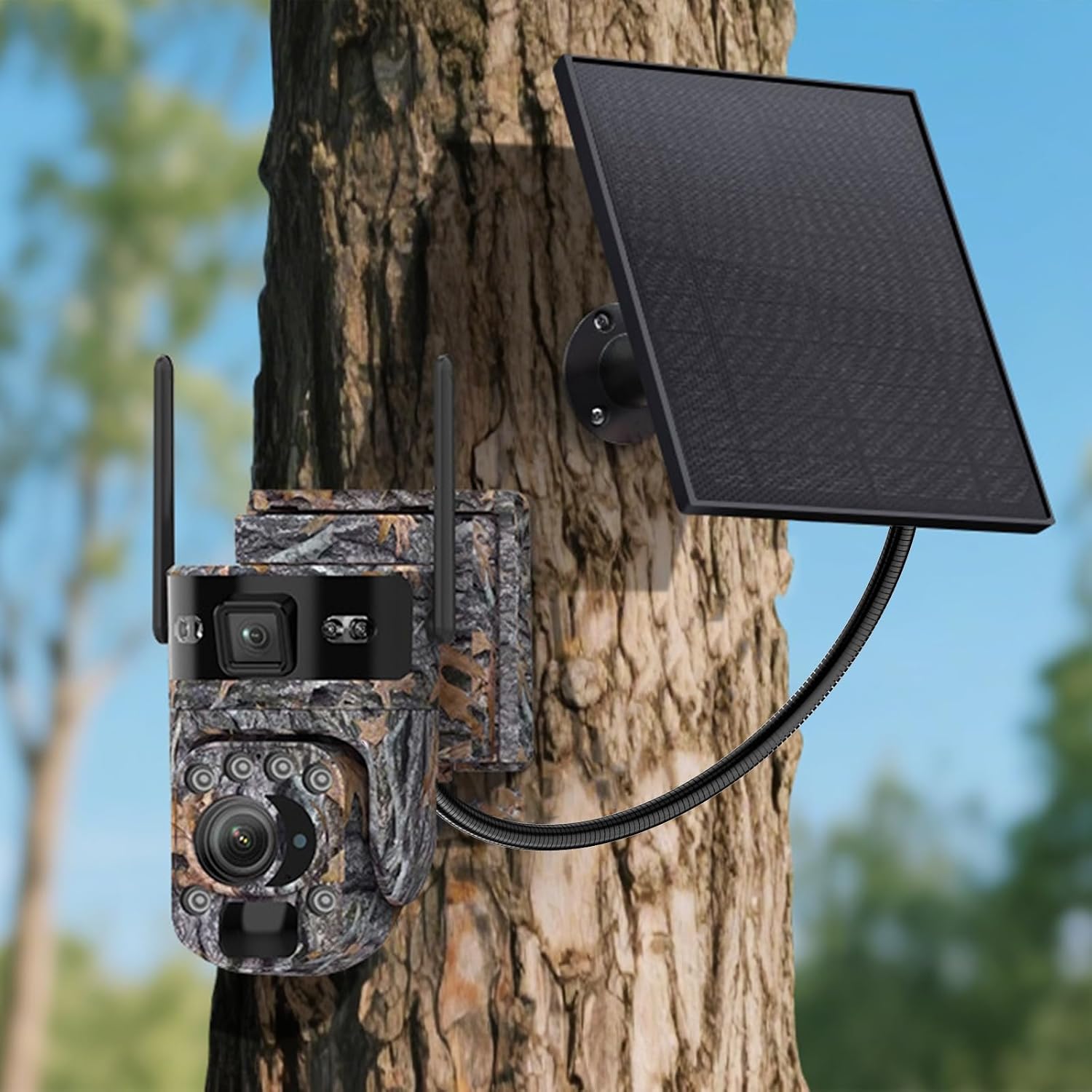 Solar Panel Dedicated Connection Cable 5.5x2.1mm to 4.0x1.7mm Male to Male DC Power Cord Perfectly Compatible with Tactacam Reveal/Moultrie/Wild Fun Camera 1-Meter Durable Extension Cable（2pcs