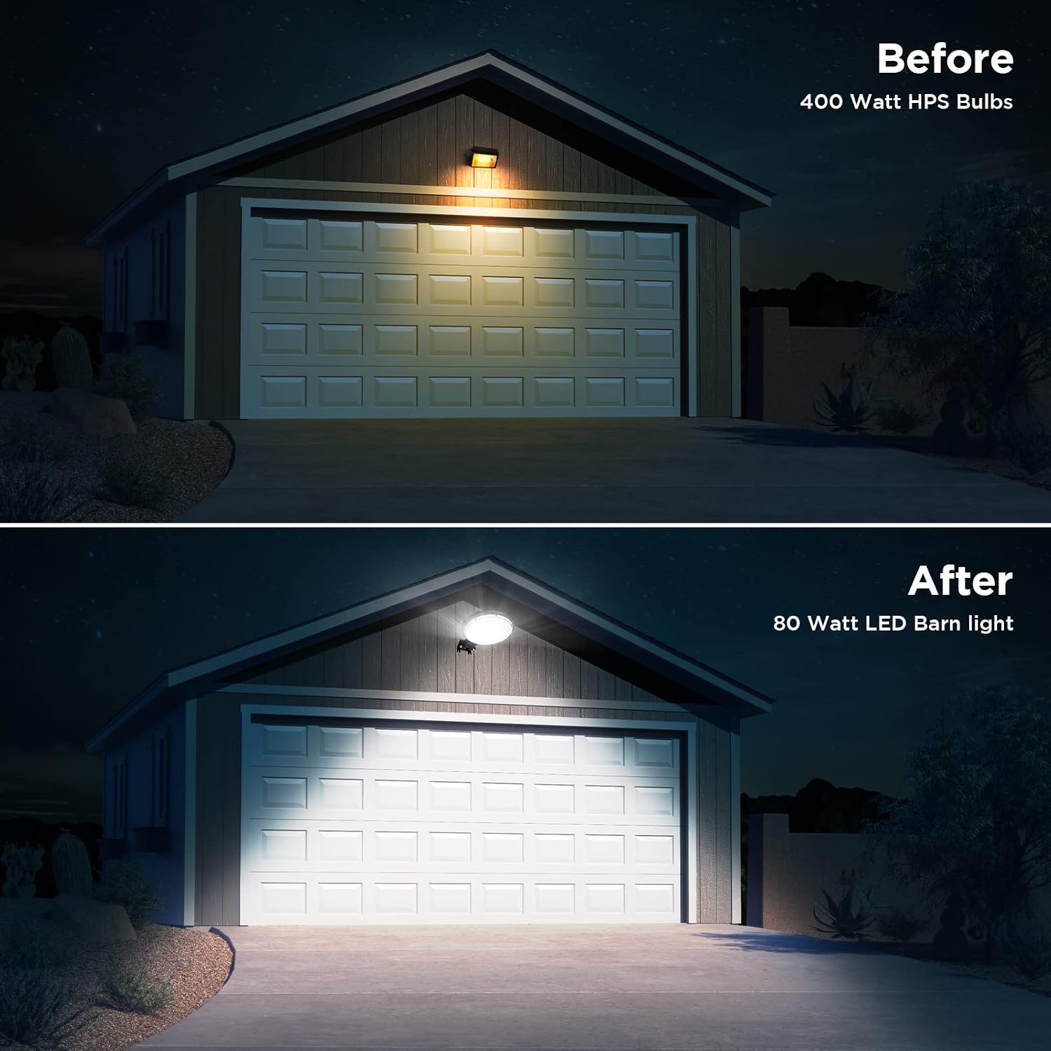 deerdance LED Barn Light, 80W 120V Hardwired Dusk to Dawn Outdoor Lighting with 10000LM 5000K Daylight, IP65 Waterproof Area Street Lights for Outdoor Barns Farmhouse Garage Yard Warehouse (1Pack)