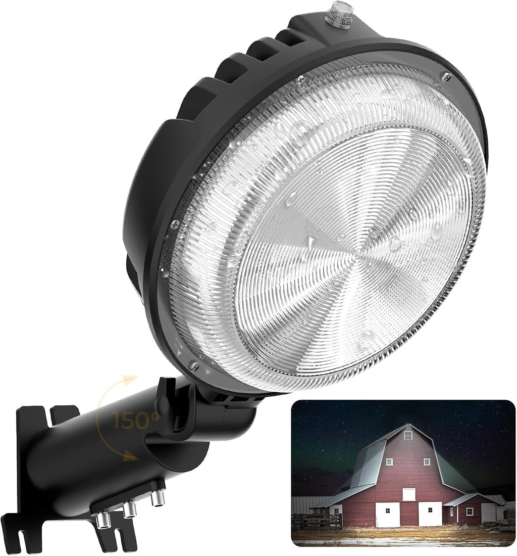 LED Barn Light, 150W 20000LM Yard Area Lights Dusk to Dawn Outdoor Lighting with Upgraded Photocell 6500K Adjustable Angle Daylight IP66 Waterproof Street Lights for Security/Farmhouse/Garage
