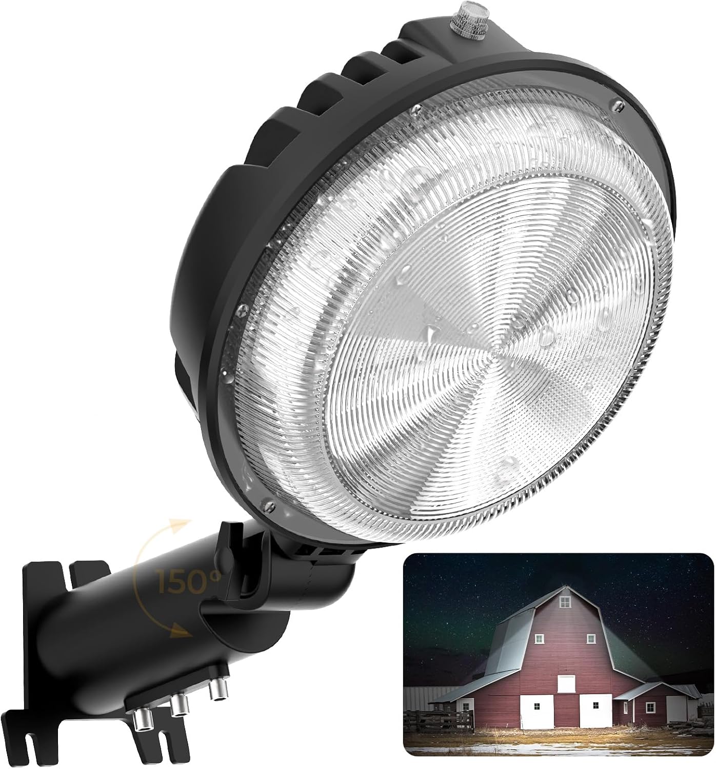 LED Barn Light, 150W 20000LM Yard Area Lights Dusk to Dawn Outdoor Lighting with Upgraded Photocell 6500K Adjustable Angle Daylight IP66 Waterproof Street Lights for Security/Farmhouse/Garage