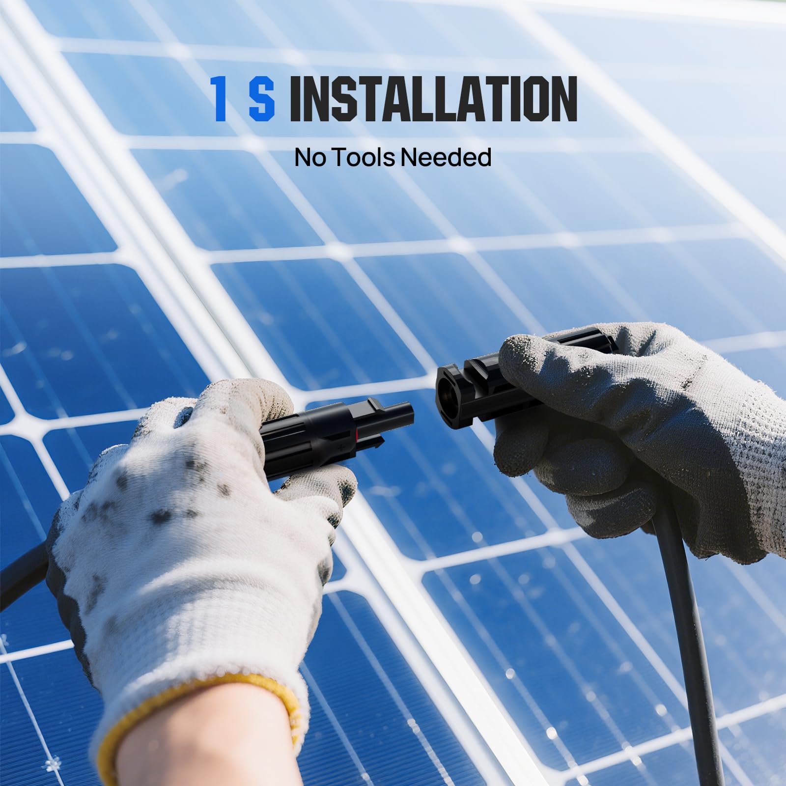ECO-WORTHY Integrated Solar Connector 2-4 Y Branch Parallel PV Adapter Cable Wire Plug Tool Kit for Solar Panel(M/FF+F/MM)