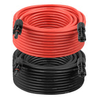 10AWG Solar Extension Cable 5FT – 2 Pack Red & Black PV Wire with Solar Connectors, 84-Strand Tinned Copper, Dual XLPE Insulated, Outdoor UV-Resistant Cable for RV, Inverter, Battery