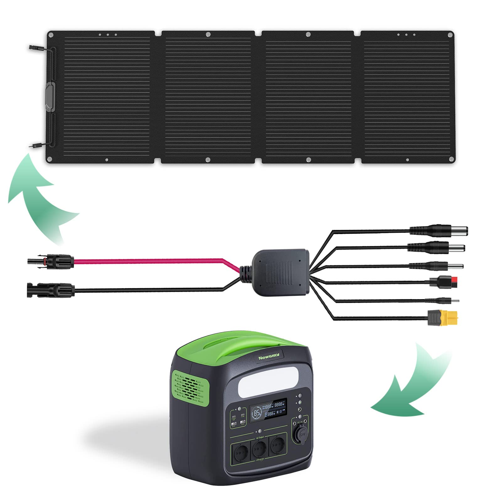 NECESPOW 6-in-1 Solar Connector Kit with Female and Male Connectors, Universal Solar Adapter Cable Compatable for Solar Panel & Solar Power Staion
