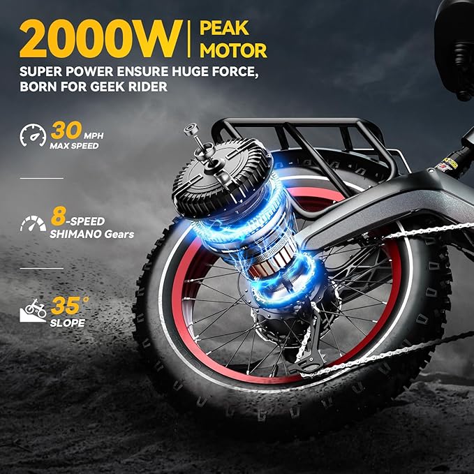 Vélo électrique pliant pour adultes 1000W (2000W en crête)