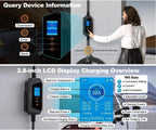 Type 2 Portable EV Charger, IEC 62196 EV Charging Station, 8-32amp Adjustable, 7kW Single Phase, 85-264V, Plug and Play, 5m(16.4ft)