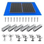 Solar Panel Mounting Brackets, Roof Mount Kit, Rails and Clamps Included for Thickness 1.18”-1.38”, 4pcs in A Row Assembly on Tin, Flat and Sheet Rooftop, Aluminum Alloy