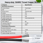 XRDS -RF 10AWG SAE to Solar Panel Connector Cable 1FT 2PCS, Heavy-Duty Tinned Copper, Solar Extension Cable with SAE Polarity Reverse Adapter for Solar Power Systems and Battery Connections