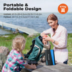 BigBlue Portable Solar Charger 28W with Digital Ammeter,25.4% High-Efficiency, USB-A/USB-C Ports, Folding Waterproof Solar Panels with Carabiners for Camping, Backpacking, Phones, Tablets, Power Bank