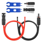10AWG Solar Extension Panel Cable - 50FT Solar Wire with Waterproof Female and Male Connector and Solar Panel Adaptor Kit Tool PV Wire for RV, Home, Boat, Solar Panels(50feet Red + 50feet Black)