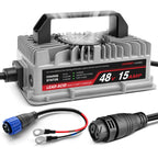 EPOWREY 15 AMP 48 Volt Golf Carts Battery Charger for Club Car 3-Pin Round Plug,for Lead Acid Battery