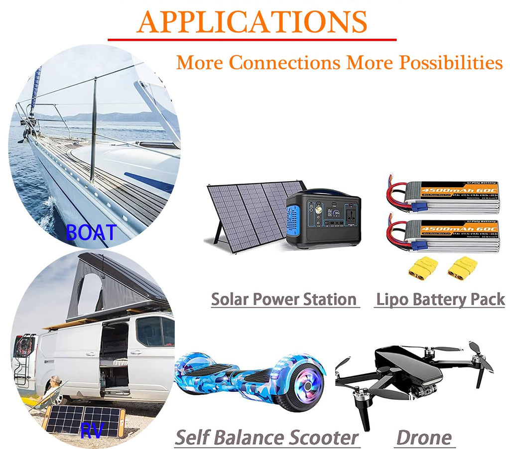 ZHOFONET Solar to O Ring Connecter,10AWG 60cm Solar Panel Adaptor Extension Cable,Solar Battery connectors for Solar Generator Inverter Battery Pack Charger