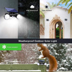 Solar Lights Outdoor, Motion Sensor Security Lights Solar Wall Lights with Dual Head Spotlights LED Waterproof 360° Adjustable Solar Motion Lights Outdoor for Garden Garage Patio, 1 Pack