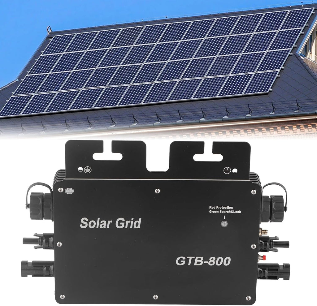 800W Solar Grid Tie Micro Inverter, Control Automatic Identification Power Inverters DC to AC Solar Inverter 120V 230V(Black US Plug)
