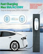Nacs to J1772 Adapter, Portable Tesla to J1772 Adapter with Fixed Lock Works IP65, Max 80A 250V Converter Compatible with Nacs Wall Mobile Connector Target Chargers for All J1772 EVs Black