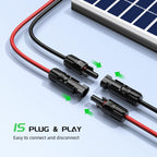Bateria Power Solar Connectors for 2 Solar Panels, IP68 Waterproof Solar Panel Connectors Splitter, 4 to 2 Y Branch Parallel Adapter for Solar Cable Extension