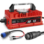 EPOWREY 15 AMP 48 Volt Golf Carts Battery Charger for Club Car 3-Pin Round Plug,for Lead Acid Battery