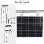 Anbte 4PCS Solar Panel Mounting Brackets for Balcony, Stainless Steel Universal PV Module Hooks, Anti-Corrosion Solar Panel Mounting Kit for Balcony, Flat Roof, Garage Roof, Silver