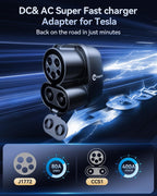 Ecogenix Upgraded 2In1 CCS & J1772 to Tesla Adapter, 250KW Fast CCS1 to Tesla Charging Adapter, Fit for 2021-2026 Tesla Model Y, 3, S, X, Compatible with CCS1& J1772 Level 1 2 3 Charging Stations