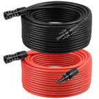 8 AWG Solar Extension Cable 50FT Black + 50FT Red, 8 Gauge Solar Panel Wire Male to Female Tinned Copper Wire for Solar Panel, Automotive, RV, Boat, Outdoors