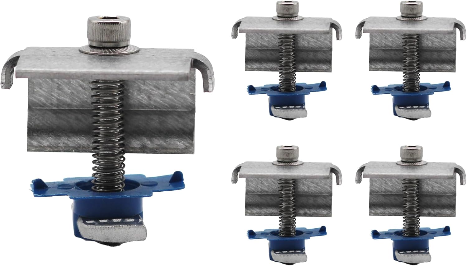 SPEC158-5PK Solar Panel End Clamps for 1-5/8 in. Steel Strut Channel, Solar Panel Kit with End Clamps and Cone Nuts for Mounting Solar Panels, Pack of 5