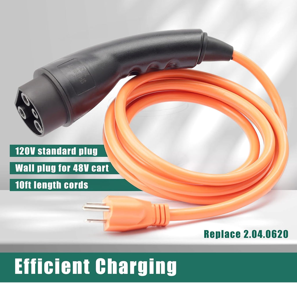 YUXIVCNE ST-031016-PT Charging Power Cord Replacement for Evolution ICON EV Golf Carts, 120V 3 Pin Charge Cable Assembly Replace 2.04.0620