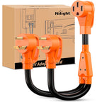 Nilight EV Adapter Cord 30 Amp to 50 Amp 4 Prong Pure Copper New Dryer Outlet to EV Plug Conversion Heavy Duty 10 Gauge Wire Nema 14-30P to 14-50R 30M/50F for Level 2 EVs Using