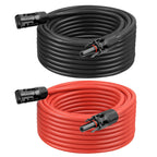 8 AWG Solar Extension Cable 50FT Black + 50FT Red, 8 Gauge Solar Panel Wire Male to Female Tinned Copper Wire for Solar Panel, Automotive, RV, Boat, Outdoors