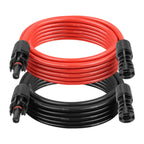 10AWG Solar Extension Cable 5FT – 2 Pack Red & Black PV Wire with Solar Connectors, 84-Strand Tinned Copper, Dual XLPE Insulated, Outdoor UV-Resistant Cable for RV, Inverter, Battery