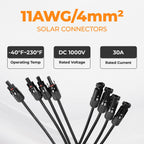 Pjerjzn Solar Panel Connector 4 to 1 Solar Panel Splitter 4 Way 1000V Solar Panel Parallel Connectors Solar Adapter Cable Plug Pair for Solar System Solar Panel (4 to 1 1 Pair)
